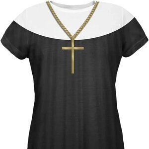OLD GLORY Nun Habit Printed T-Shirt, Size XL